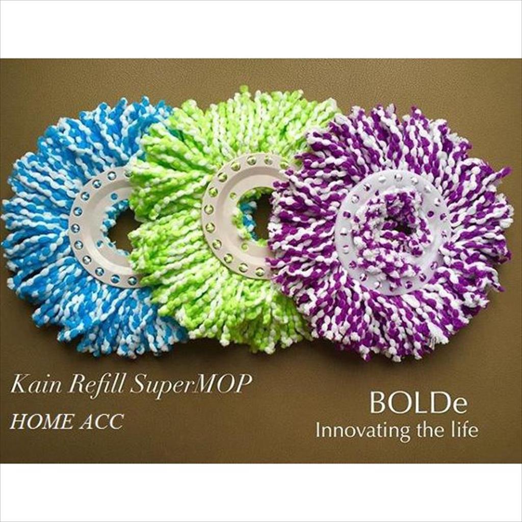 Kain M169x+ - Deluxe - Refill Super Mop Sumbu Bulat Bolde Kain Pel Asli Microfiber - Bisa Untuk Semua Tipe Bolde dan Semua Merk