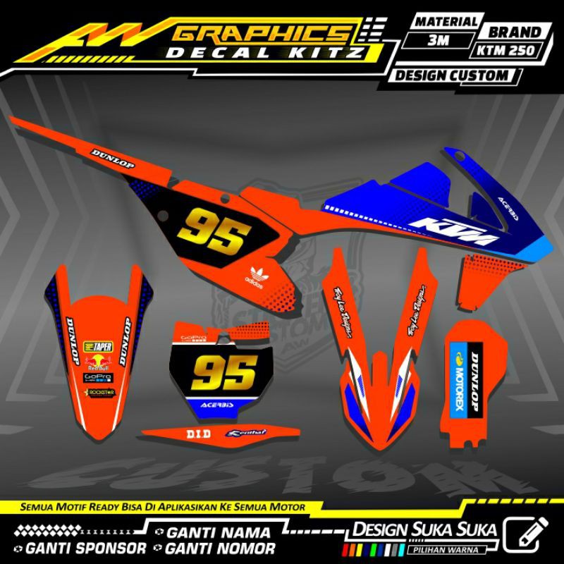 DECAL KTM 250 2017 KTM 250 NEW BIRU OREN GOLD