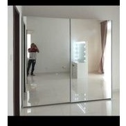 Lemari pakaian baju hpl full cermin 180x200 pintu sliding rel gantung minimalis mewah
