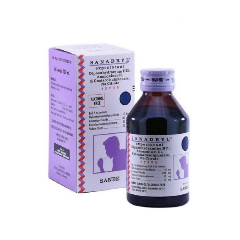 Sanadryl expectorant sirup 60 ml ( obat batuk berdahak )