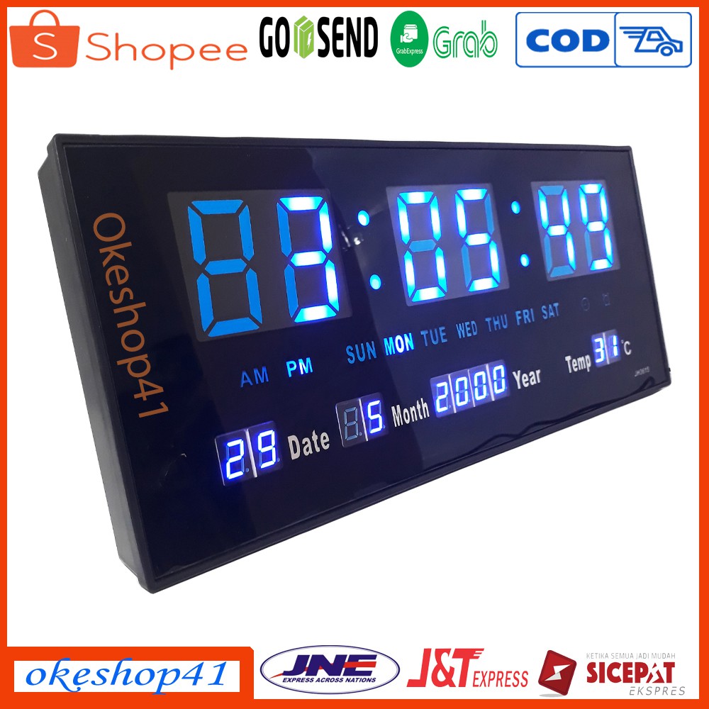 Sonifer Jam Dinding Digital LED Meja Clock SMS-3615 Biru