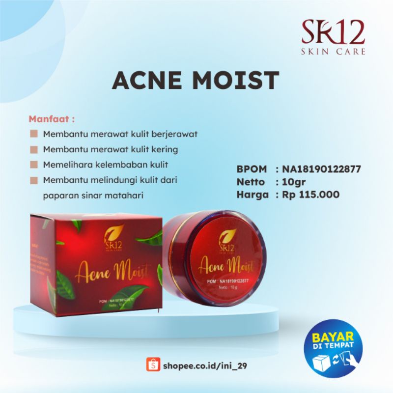 Acne Moist Cream SR12 Krim Jerawat Sedang dan Beruntus