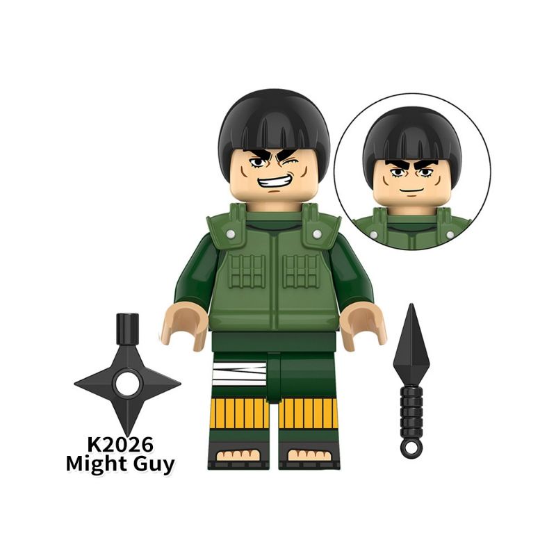 mainan minifigure naruto k2026 might guy lego ninja edukasi brick blok anime manga murah