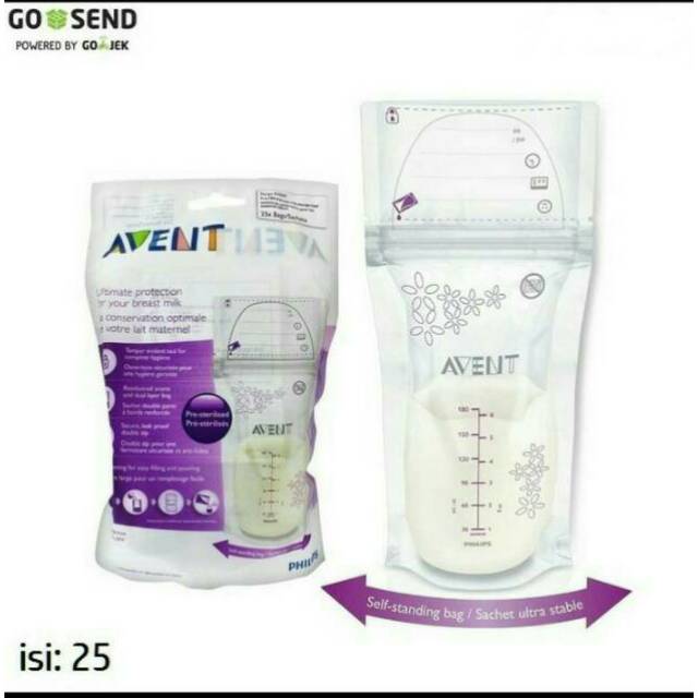 Avent Storage Bag Kantong Asi Avent 180ml Plastik Asi Asip isi 25