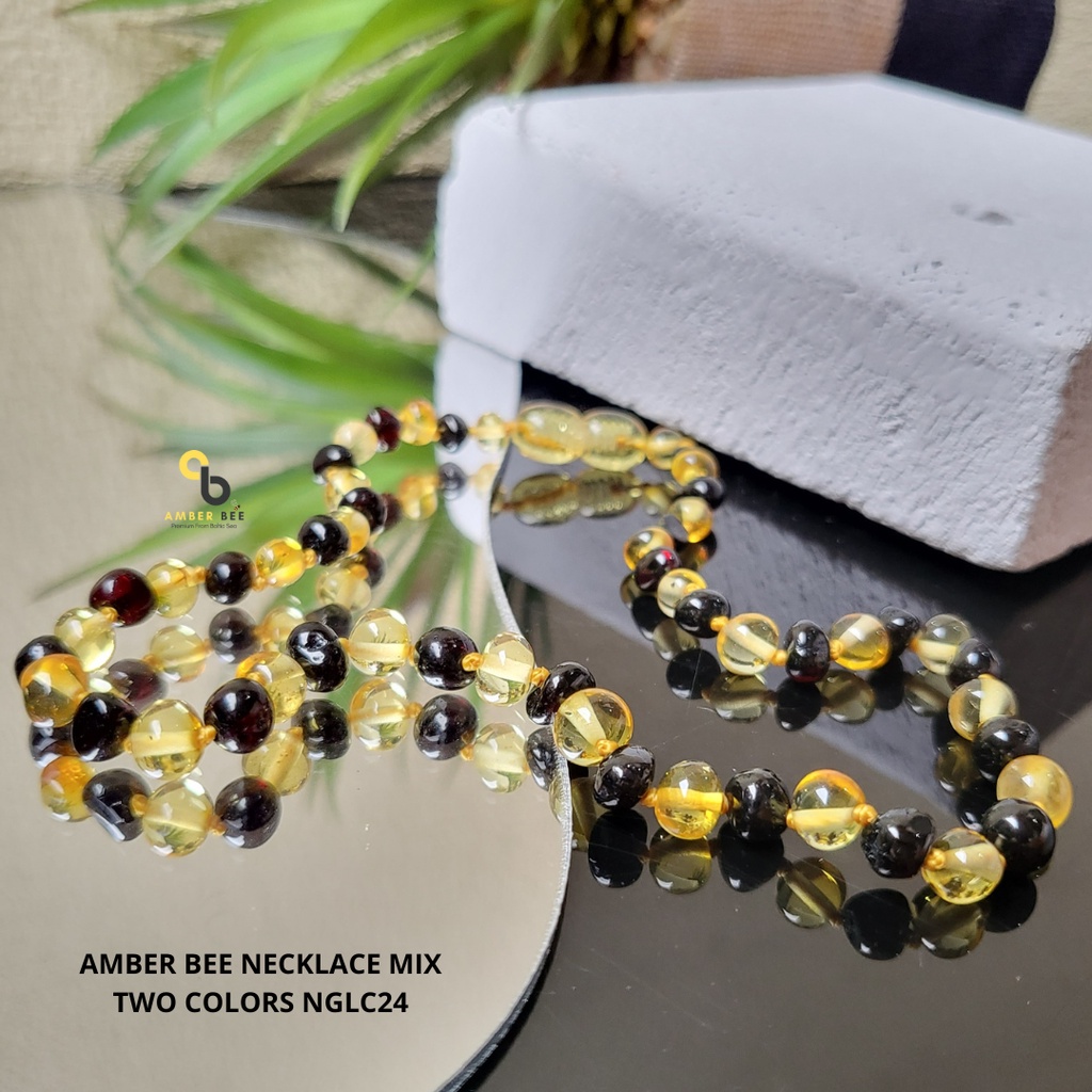 Kalung Amber Anak Premium Glossy Lemon Cherry NGLC24 By Amber Bee