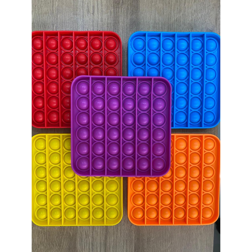 Push Bubble Fidget sensory Pop It Toy Mainan Anak untuk Penghilang Stress-Persegi