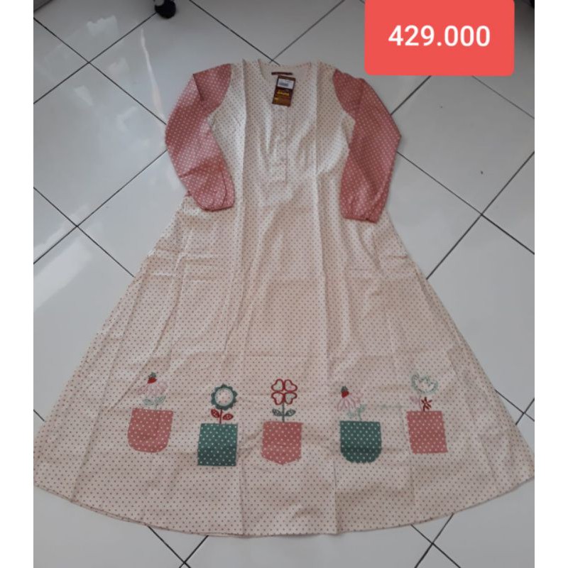 Abaya Dannis Polkadot Peach