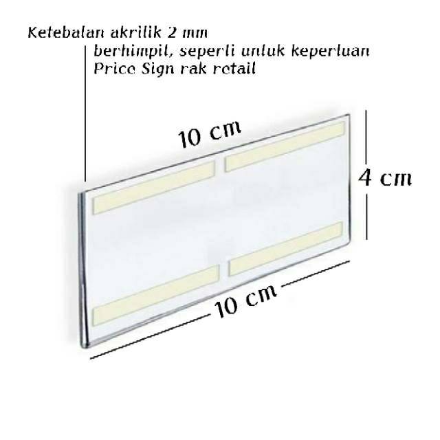 

Akrilik Price Sign/Tag uk. 10x4 tebal 2mm