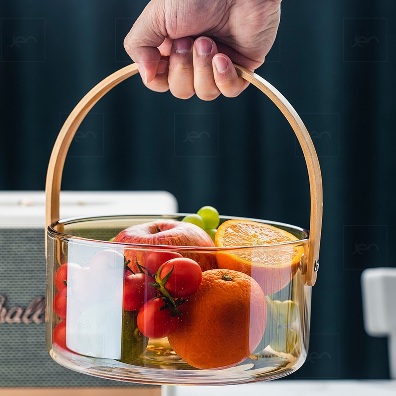 Keranjang Buah Ember Minuman Serbaguna Glass Fruit Bucket Ice Bucket 2.3L