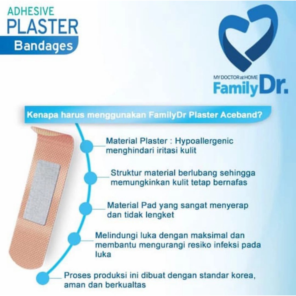 PLASTER LUKA TRANSPARAN FAMILY DR. / BANDAGES ADHESIVE PLASTER BREATHABLE