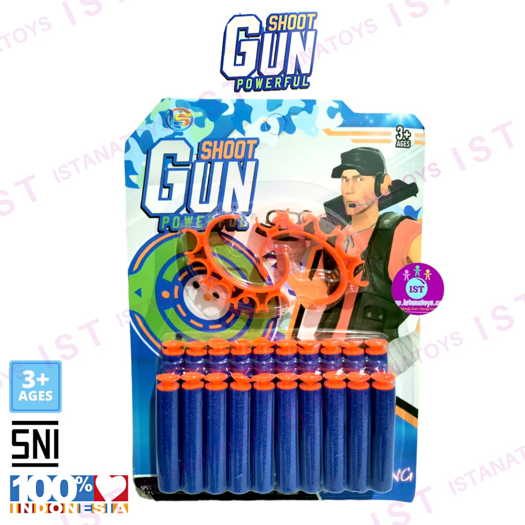 MWN Mainan Anak Peluru Busa Soft Bullet Biru LG 9 isi 20pc