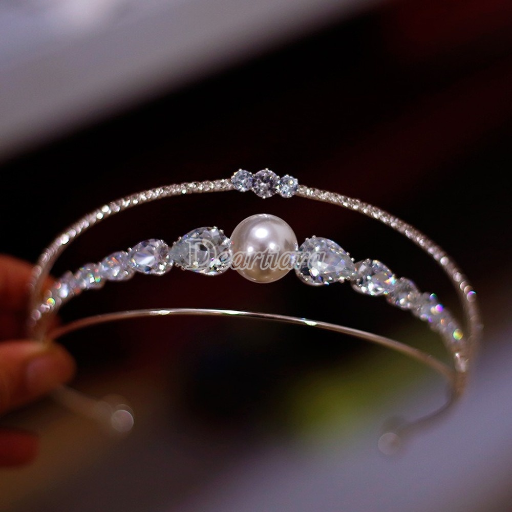 Fashion Bride Simple Zircon Crown Tiara