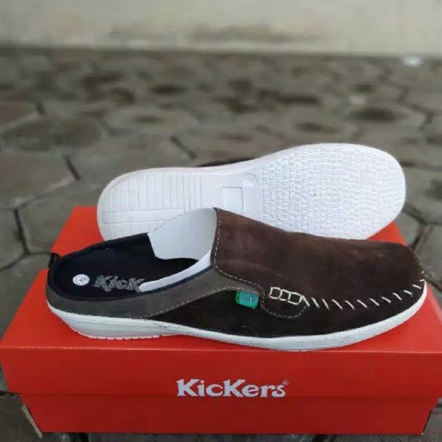 Sepatu Slip On Pria Kickers Stiching Murah Keren Casual Slop Santai Berkualitas