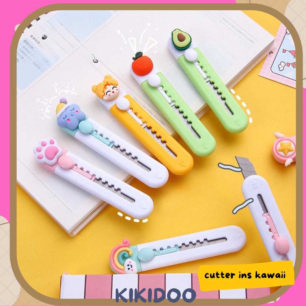 

Kikidoo Pemotong Kertas Mini Portable / Cutter Ins Aesthetic Kawaii 3D Alat tulis Kantor kawaii Rt35