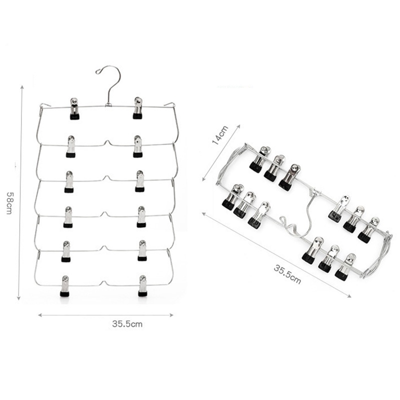 Rak Hanger Pakaian Model 6 Lapisan Bahan Besi, Anti-Selip