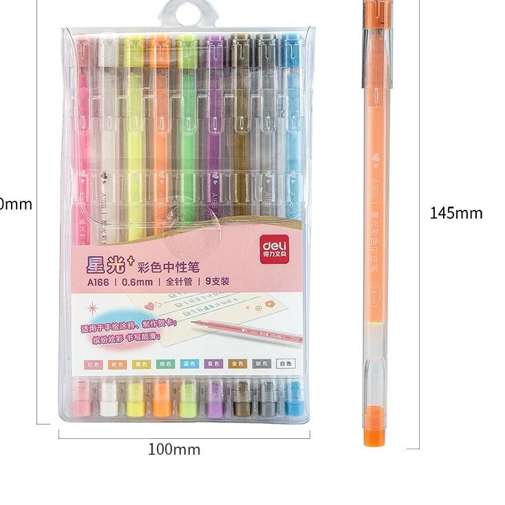 

Ready stock 06SVO Deli Colorful Gel Pen Pulpen Gel 0.6mm 9pcs/pack A166 85 Bayar Di Tempat