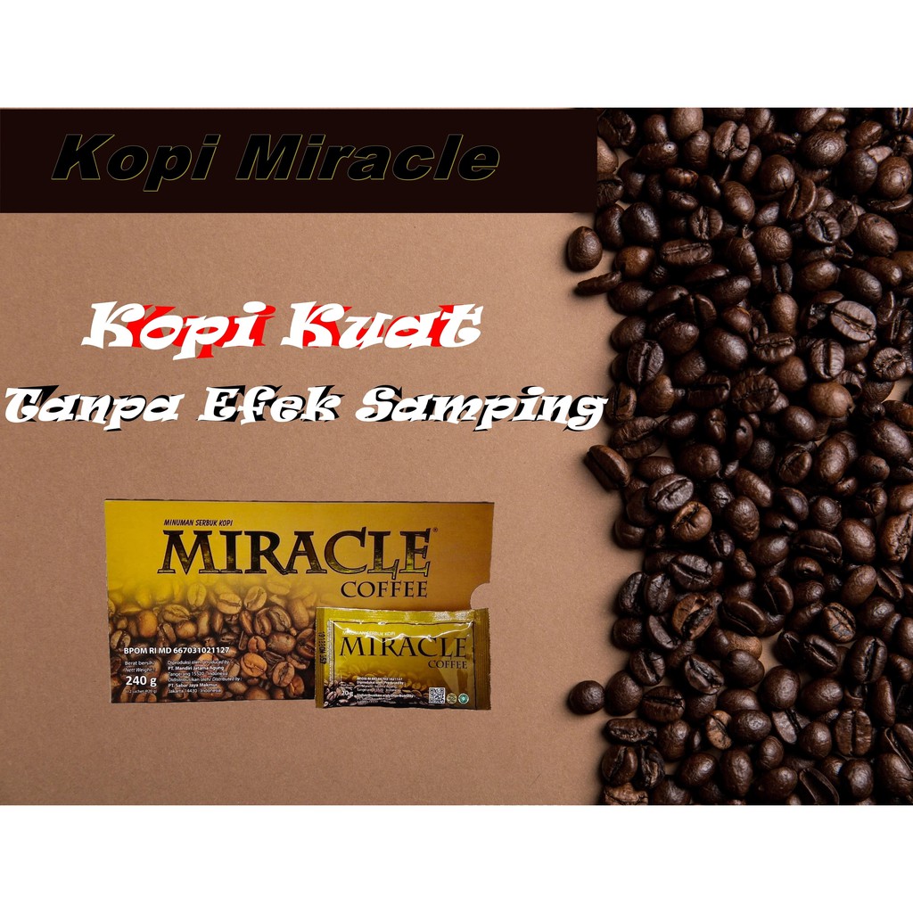 

Kopi Miracle . Kopi Banteng . Kopi Khasiat Pria Tahan Lama . Isi 12 Sachet
