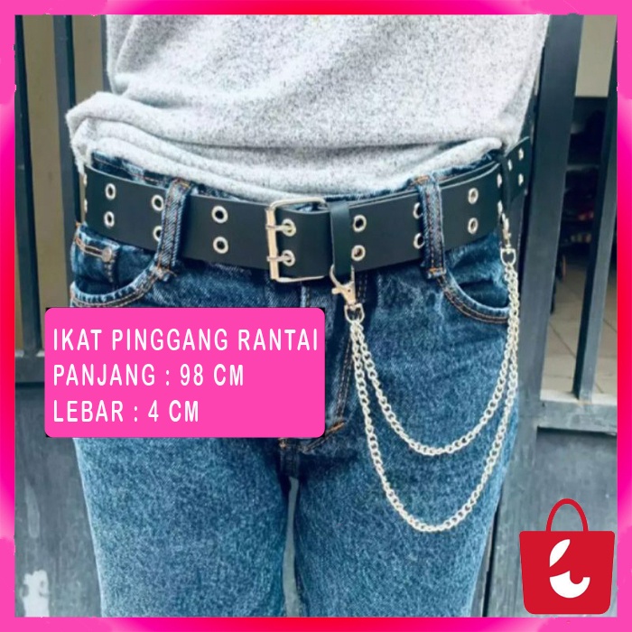 [Free Rantai] Ikat Pinggang Rantai Korea Ring Belt Wanita Piper Rantai Ikat Pinggang Wanita Chain