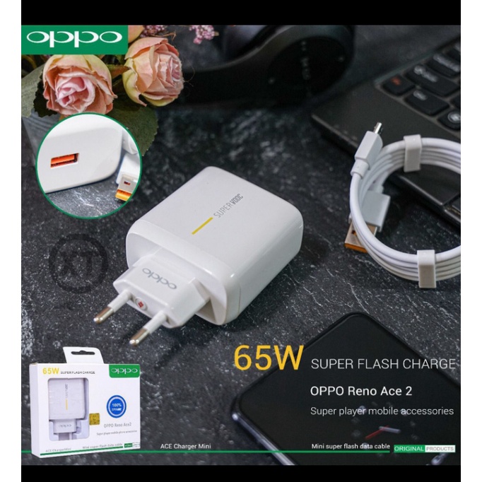 Travel Charger Oppo Reno Ace 2 Micro USB 65 Watt Super VOOC