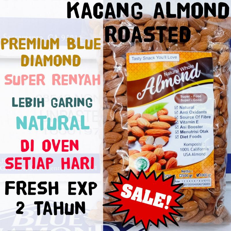 

Kacang ALMOND KUPAS roasted - kacang almon panggang BLUE DIAMOND
