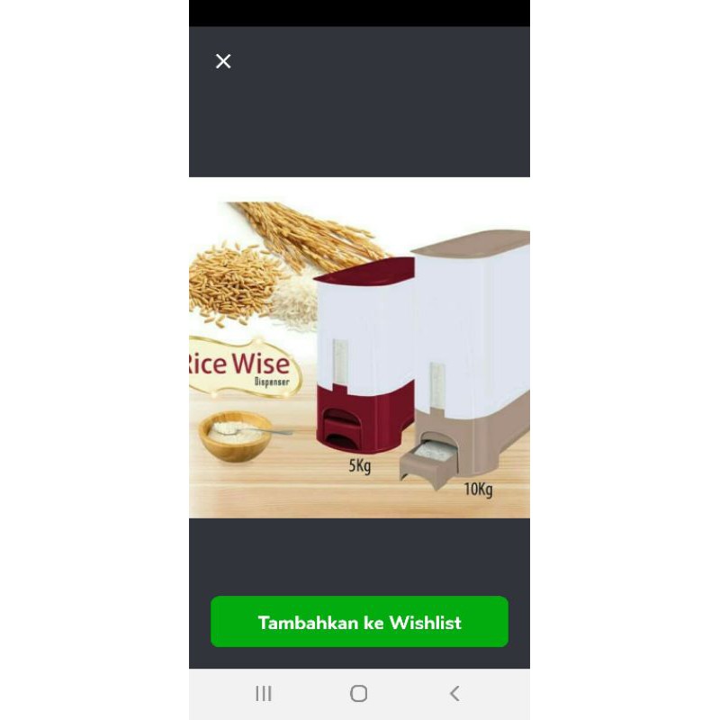 Tempat Beras Rovega 5 Kg / Rice Box / Tempat Kotak Beras