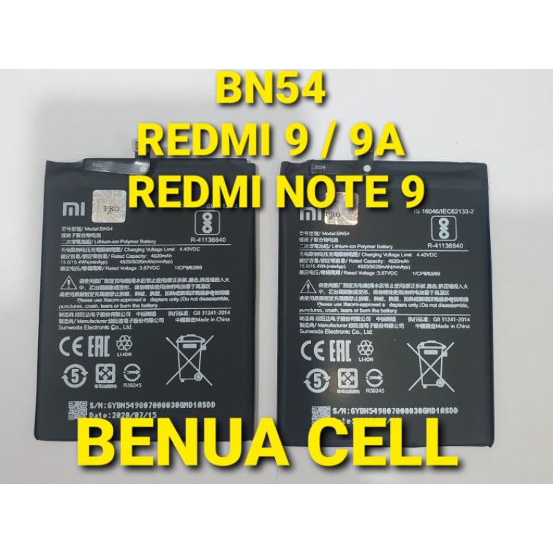 BATRE BATERAI BATEREI XIAOMI REDMI 8/8A/8A PRO BN51 -REDMI NOTE 8PRO BM4J -REDMI 9/9A/ NOTE 9 BN54