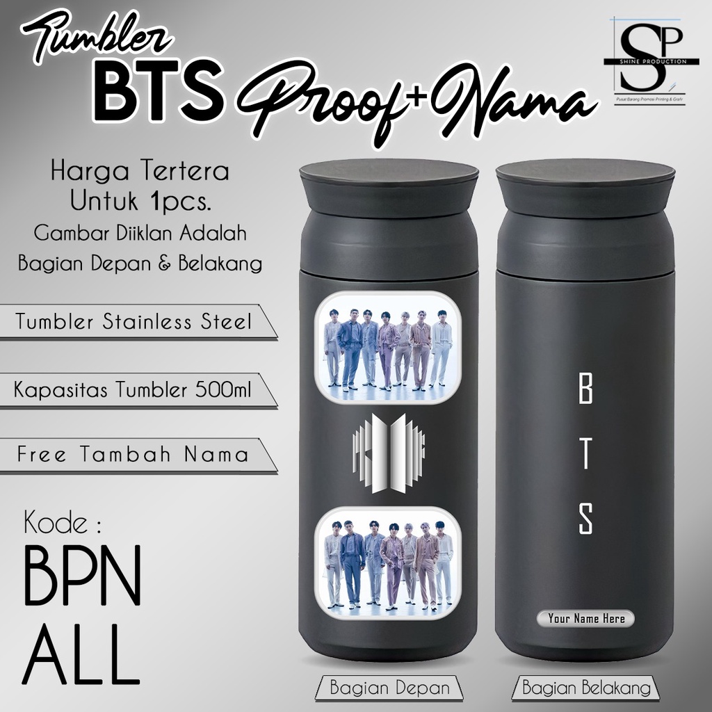 Tumbler Travel BTS Custom Nama