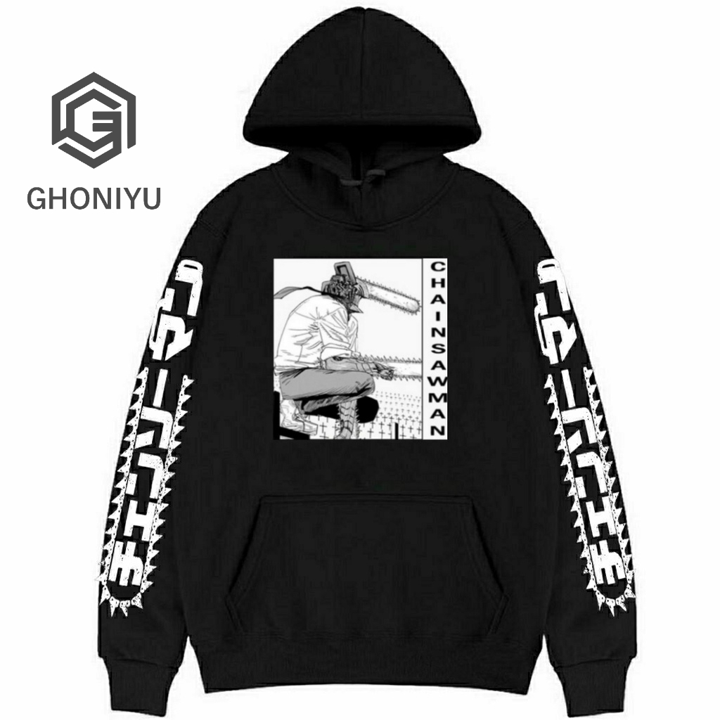 Jaket Jumbo Keren Sweater Anime Chainsaw Man Denji Hoodie Pullover Premium Terbaru