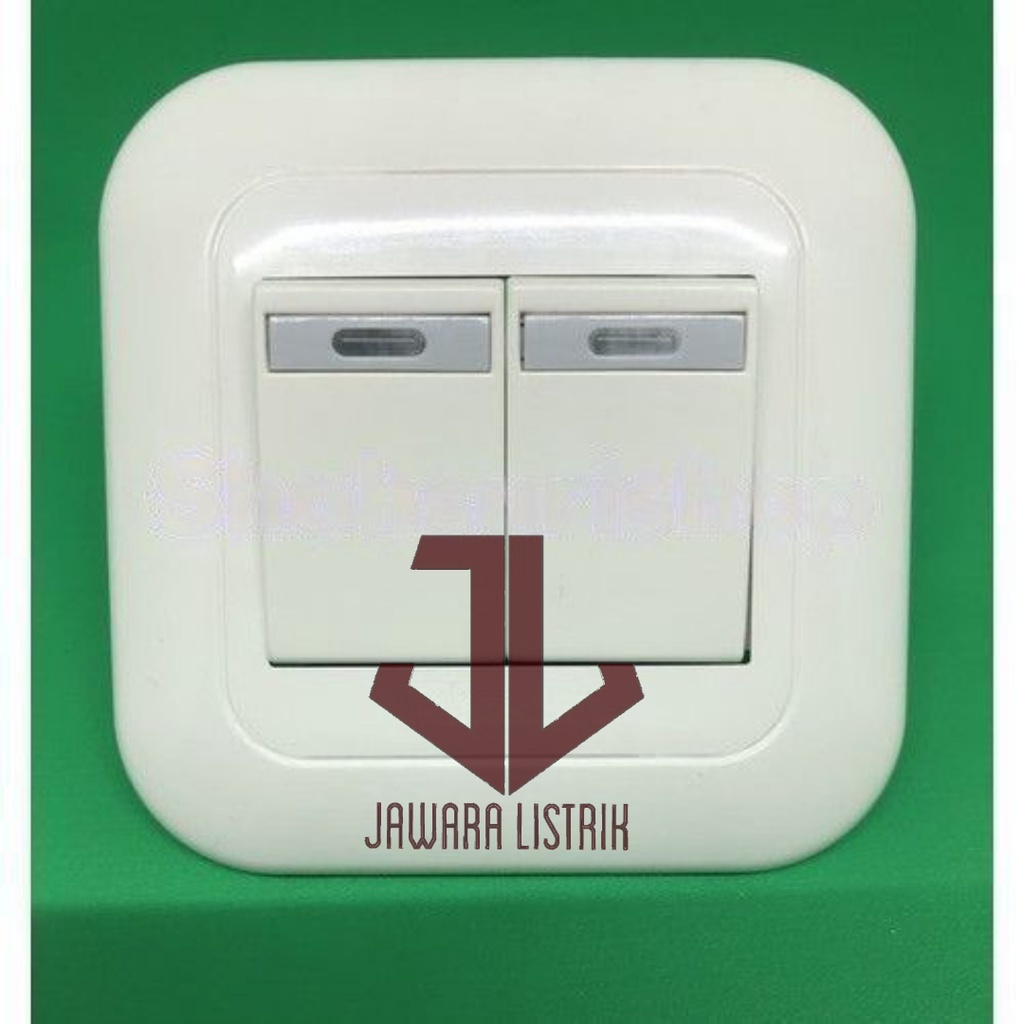 SAKLAR SERI DOUBLE ILUMINASI PANASONIC + FRAME INBOW