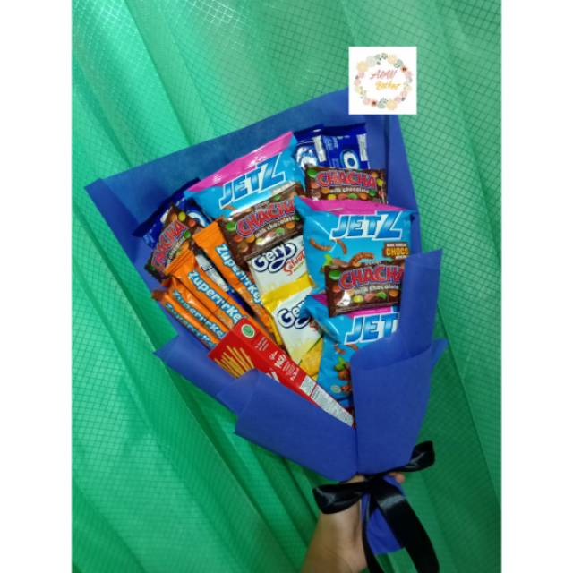 Ready stock bucket buket bouquet snack hadiah kado wisuda ulangtahun anniversary coklat oreo pocky