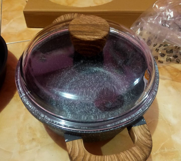 Debellin Casserole 20 Cm - Grey Granite Cookware Series Atau Panci Anti Lengket Premium