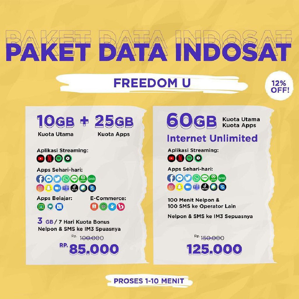 KUOTA INDOSAT TERMURAH FREEDOM UNLIMITED