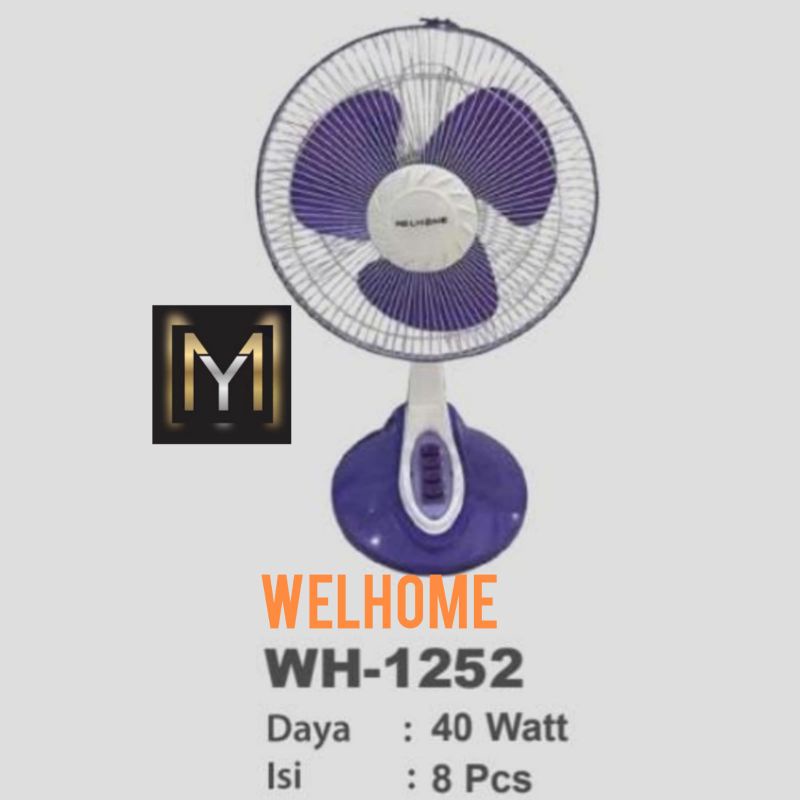 KIPAS ANGIN MEJA WELHOME 12inc WH-1252 / KIPAS DUDUK WELHOME WH 1252 / DESK FAN WELHOME WH1252