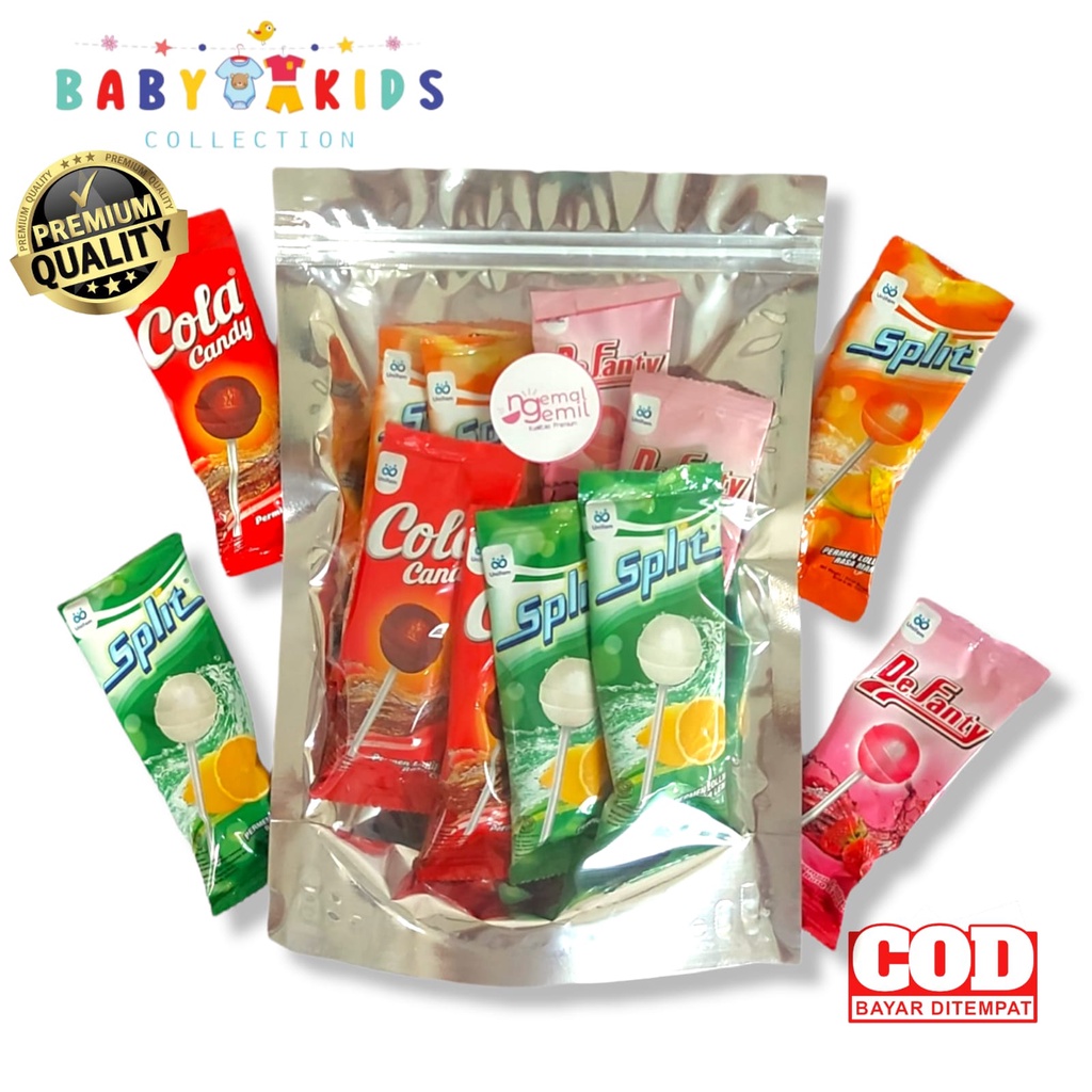 

Permen Lolipop Rasa Minuman Soda Kola Split dan Fanty Mixed Kualitas Premium