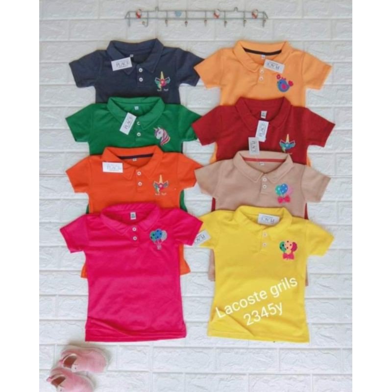 KAOS POLO ANAK PEREMPUAN LACOSTE PREMIUM