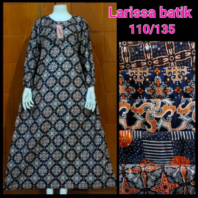 LARISSA DASTER RAYON - baju rumah lengan panjang longdress payung adem murah