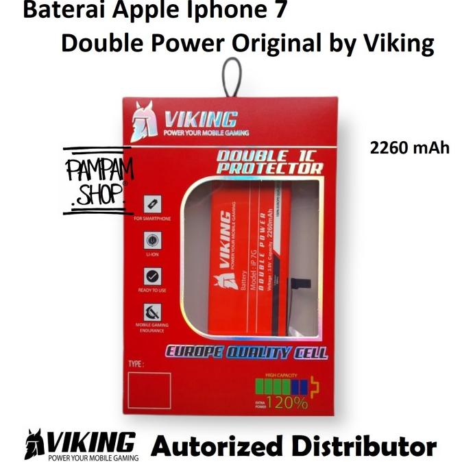 Baterai VIKING Double Power Original Apple Iphone 7 / 7G Batre Batrai