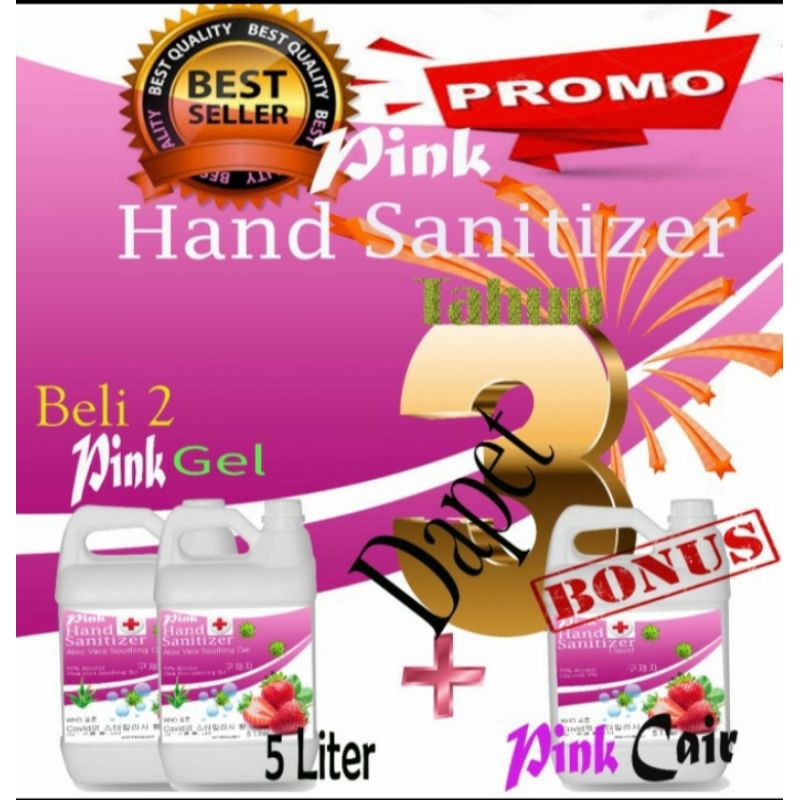 PROMO MURAH 3 Refill Hand Sanitizer (Beli 2 Gel 5liter Gratis 1 Cair 5liter)