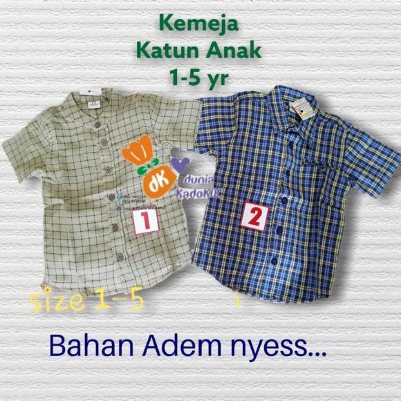 Kemeja anak laki laki adem motif kotak