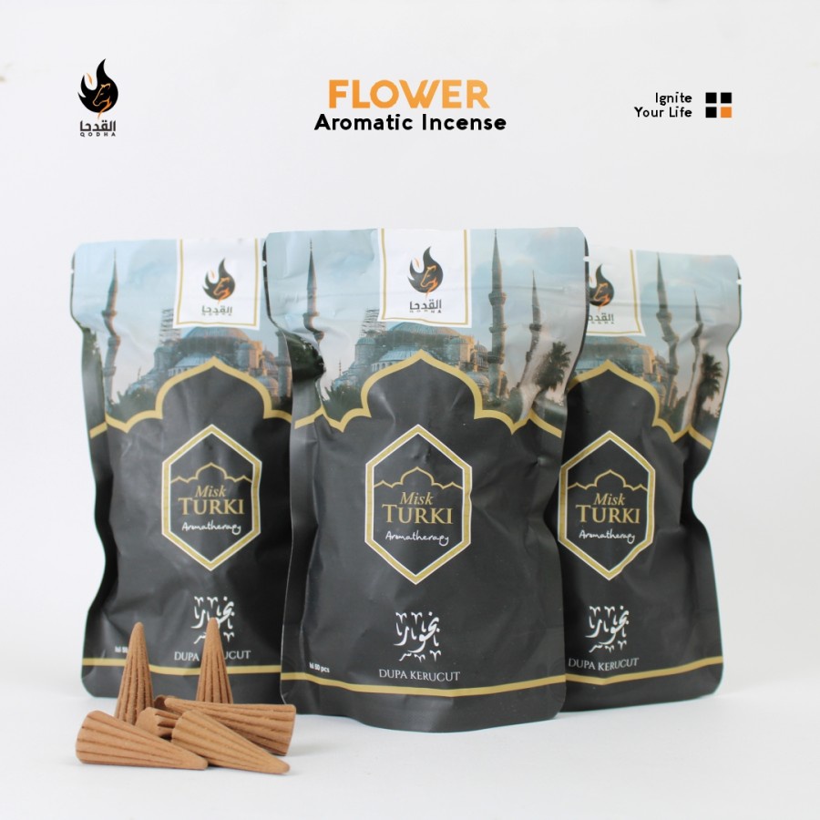 Bukhur Buhur Dupa Kerucut Aromaterapi Qodha isi 50 Pcs Aroma MISK TURKI