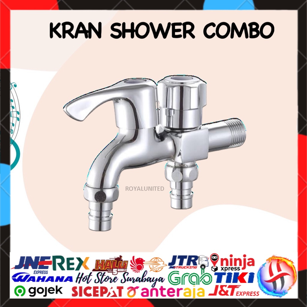KRAN CABANG KERAN TEMBOK 1/2 MULTIFUNGSI MESIN CUCI JET SHOWER TAMAN WASHING MACHINE BERKUALITAS