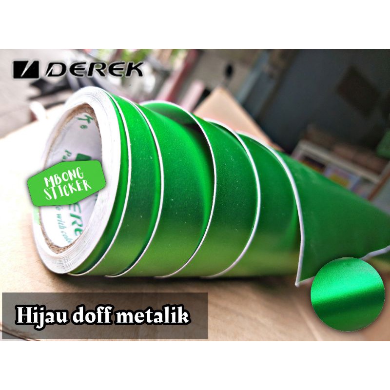 Skotlet Sticker stiker motor HIJAU DOFF METALIK lebar 45cm merk DEREK