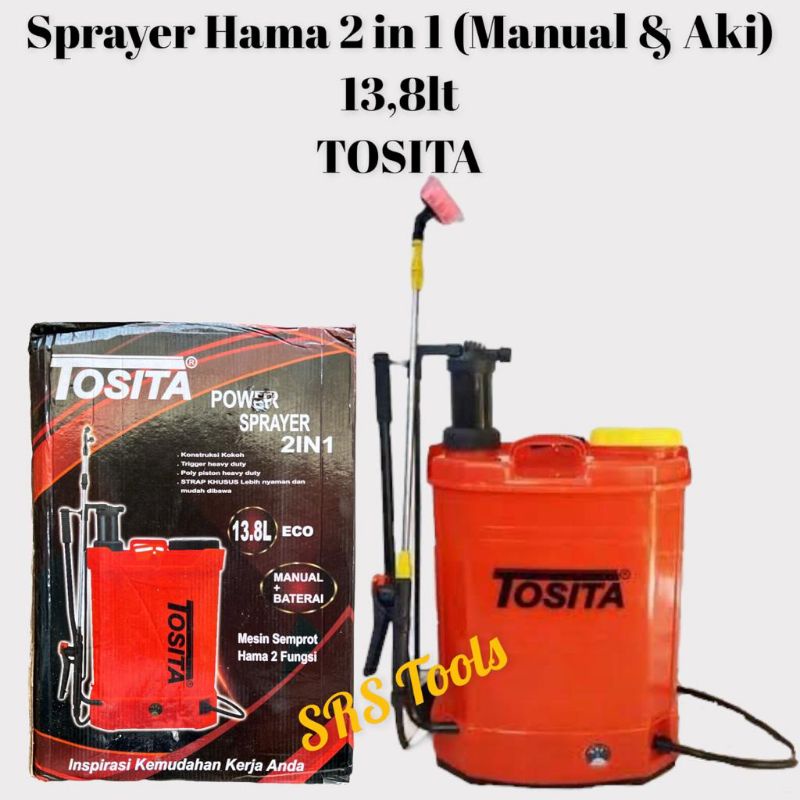 TOSITA Sprayer / Semprotan Hama 2 in 1 13.8 Liter Manual Elektrik