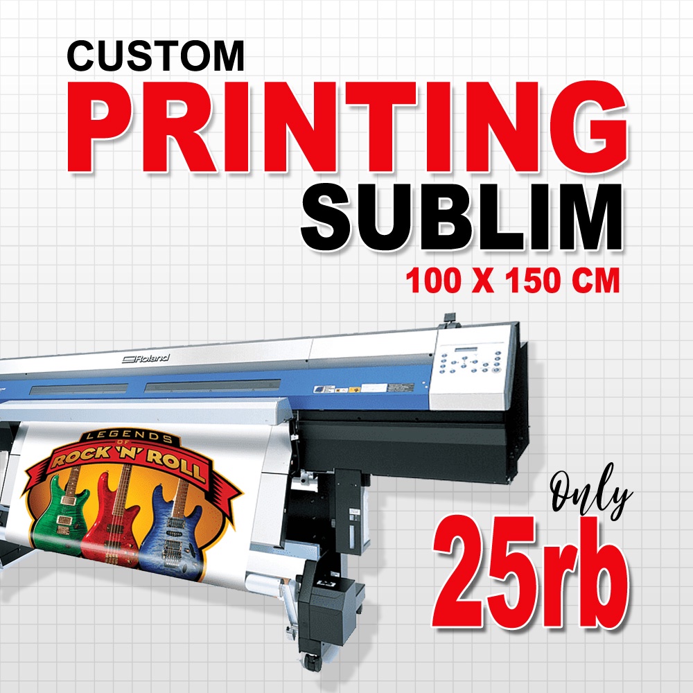 Jasa Print Kertas Sublim Roll Large Format Ukuran 1,5m 150 cm meteran A4 HVS Kaos Partai Jersey Sabl