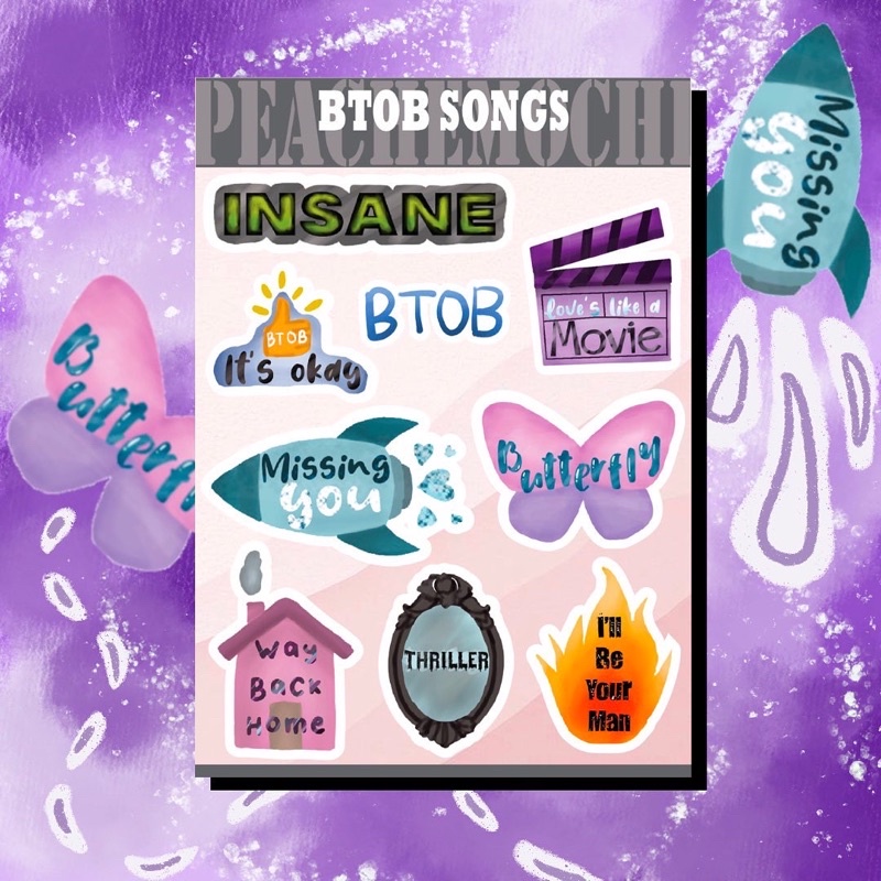 

BTOB Songs sticker sheet Vinyl Doff seal sticker / stiker jurnal / stiker dekorasi