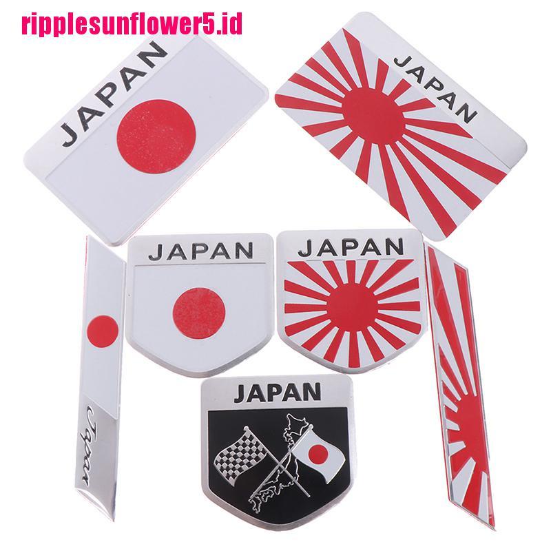 # Kaos T-Shirt Wanita Lengan Pendek Motif Print #1pc Stiker emblem / Badge Motif Bendera Jepang Bahan alloy Untuk Mobil / Motor