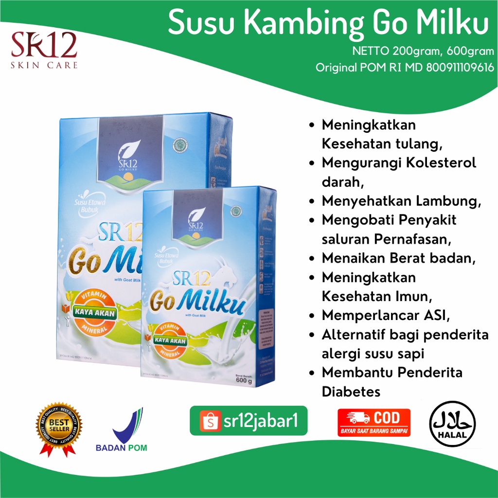 

Gomilku SR12 / Susu Kambing Etawa / Asli / Susu Kambing Asli / Susu Kambing Murni / Susu Kambing Bubuk / Susu Untuk Penderita Asam Lambung / Susu Untuk Asam Lambung / Susu Kambing Untuk Asam Lambung