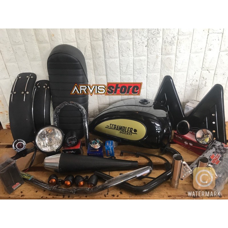 PAKET JAPSTYLE SCRAMBLER NEW MEGAPRRO  MONO THUNDER 250 CC, MEGAPRO, THUNDER 125, SCORPIO, TIGER