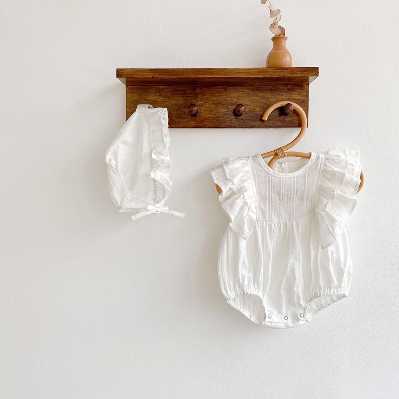 Alina Romper | baju bayi | baju bayi perempuan | baju bayi cewek | baju baby girl | baju bayi unyu |