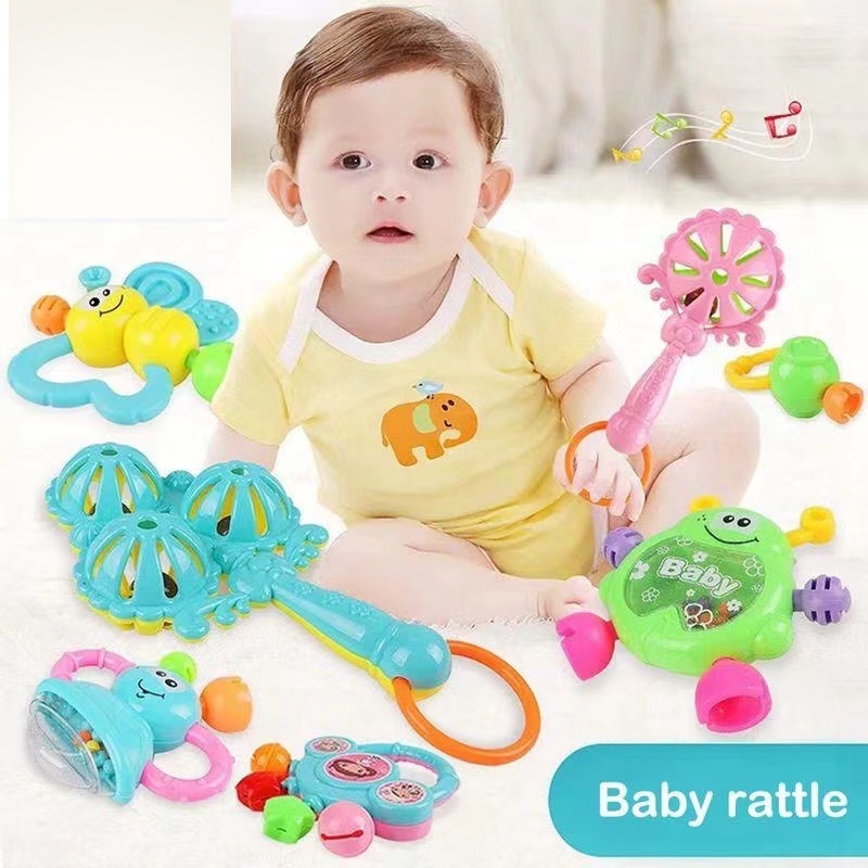 Baby Teether Rattle Teething Kit Mainan Gigitan Bayi Gigitan Bayi Teether Mainan Bayi 6 Bulan